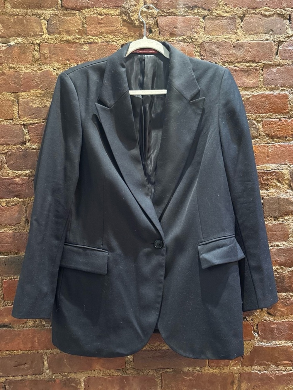 Comptoir des Cotonniers French 100% wool Black blazer size XL NEW